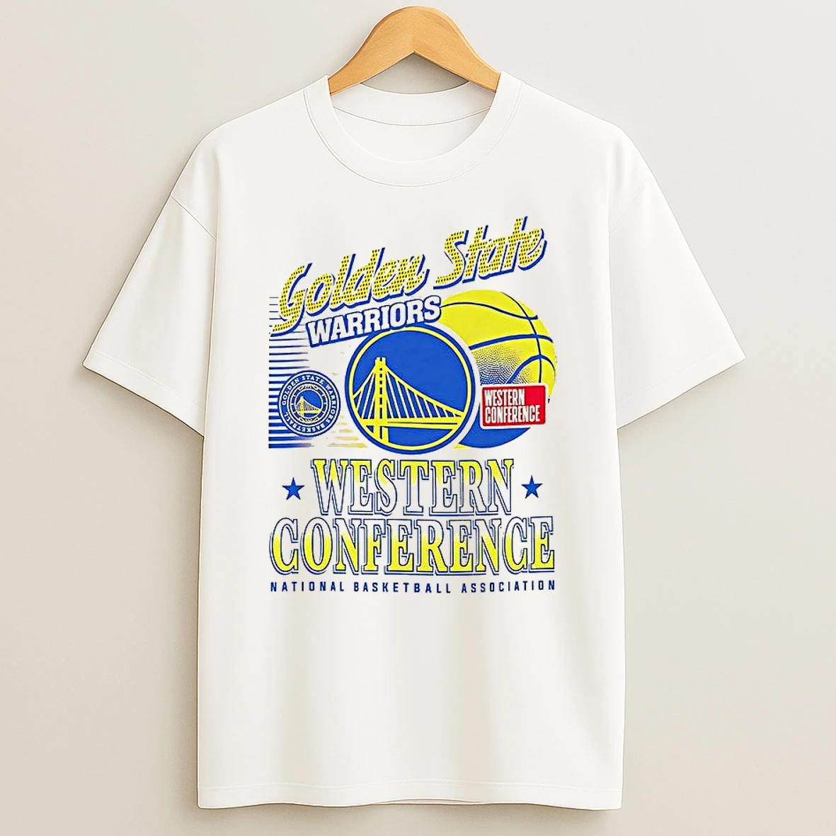 Golden State Warriors Nba Western Conference Logo And Ball T Shirt