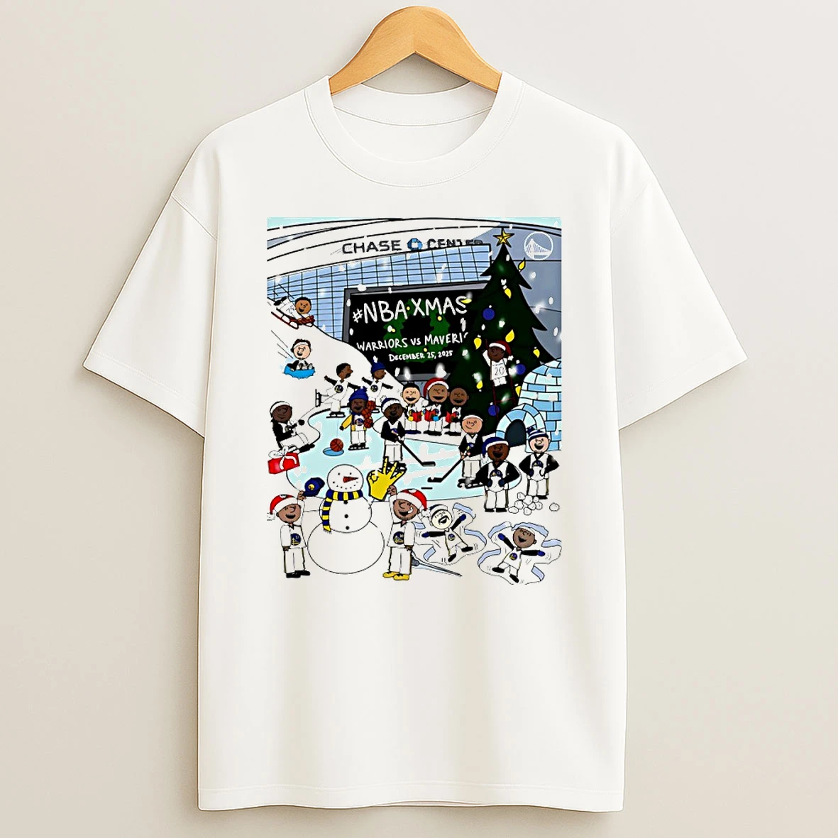 Golden State Warriors Vs Dallas Mavericks Nba Xmas Chase Center Circle T Shirt