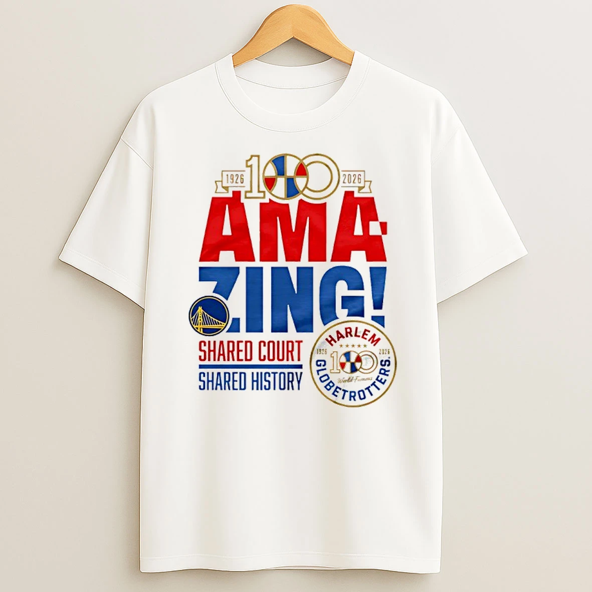 Golden State Warriors X Harlem Globetrotters Amazing 100 Year 1926 2026 T Shirt