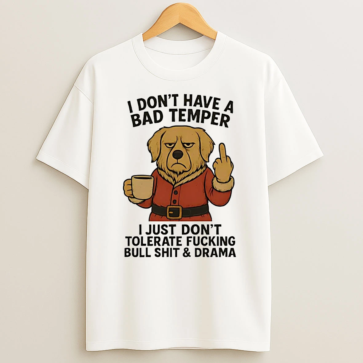 Golden Retriever I Dont Have A Bad Temper I Just Dont Christmas T Shirt
