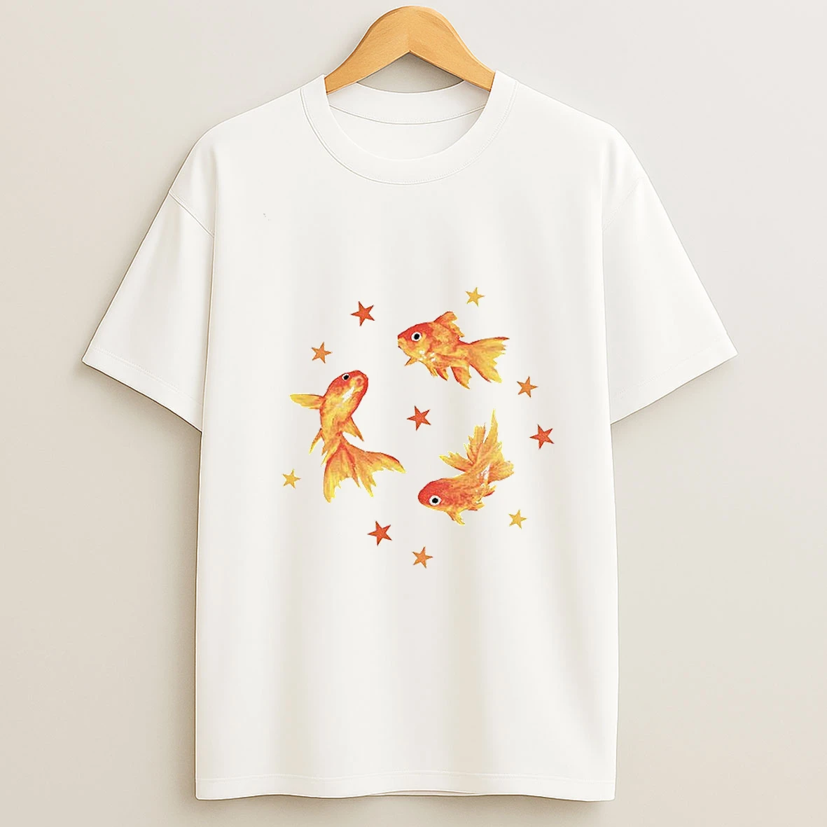 Goldfish Star Aesthetic Cute Vintage T Shirt