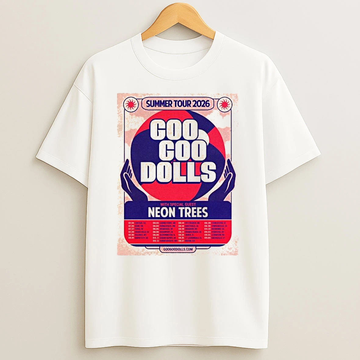 Goo Goo Dolls With Special Guest Neon Trees Summer Tour 2026 T Shirt