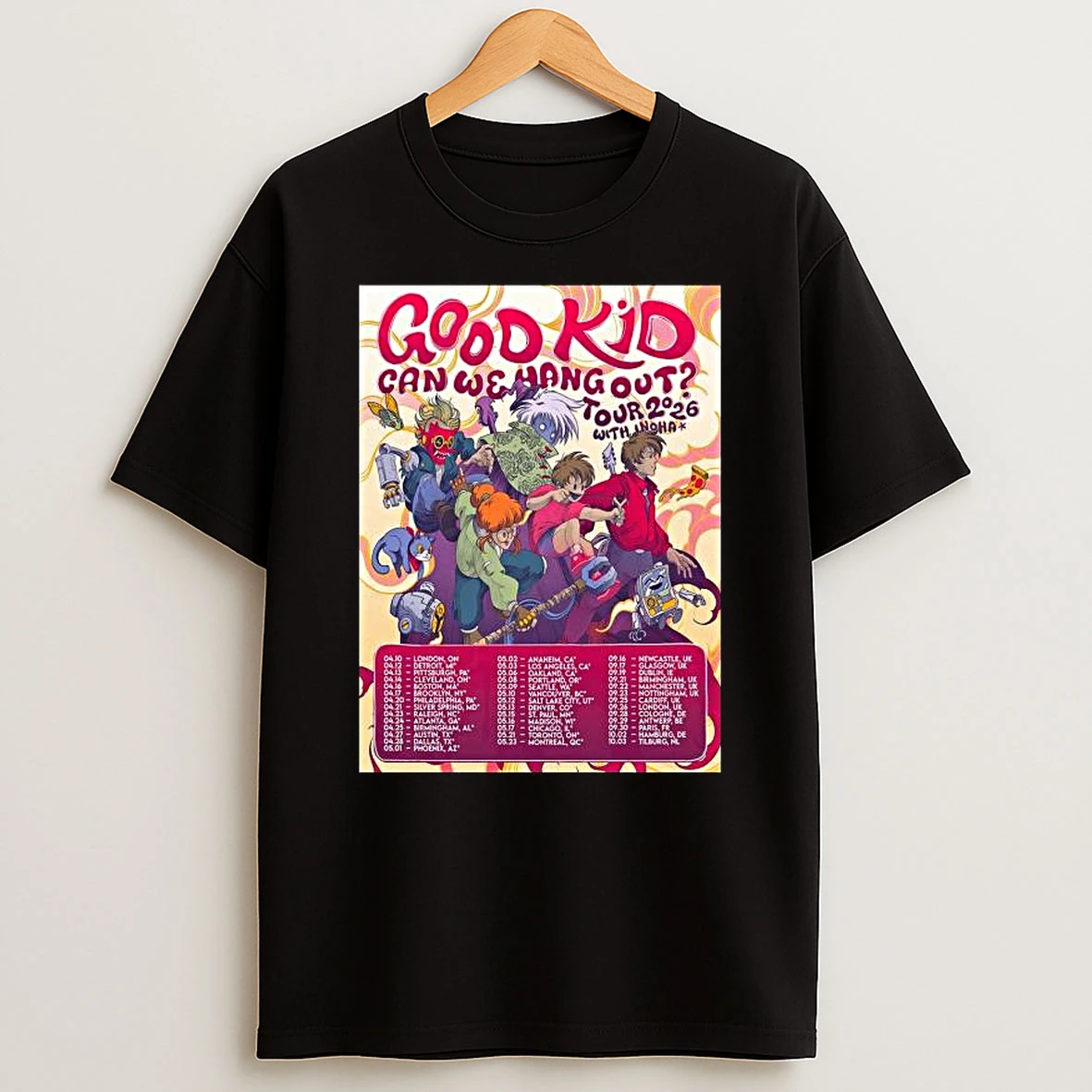 Good Kid Band Can We Hang Out Tour 2026 With Inoha World Tour Schedule Dates T Shirt