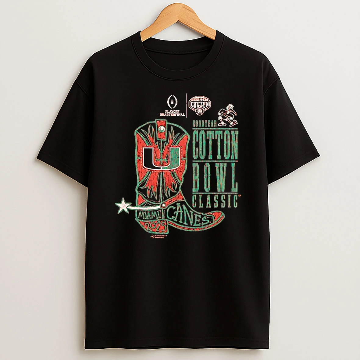 Goodyear Cotton Bowl Classic 2025 Playoff Quarterfinal Miami Hurricanes T Shirt