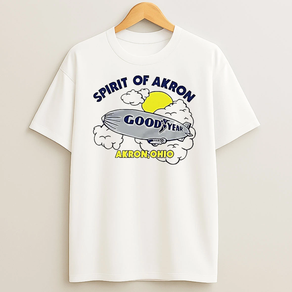 Goodyear Blimp Spirit Of Akron Ohio Cartoon T Shirt