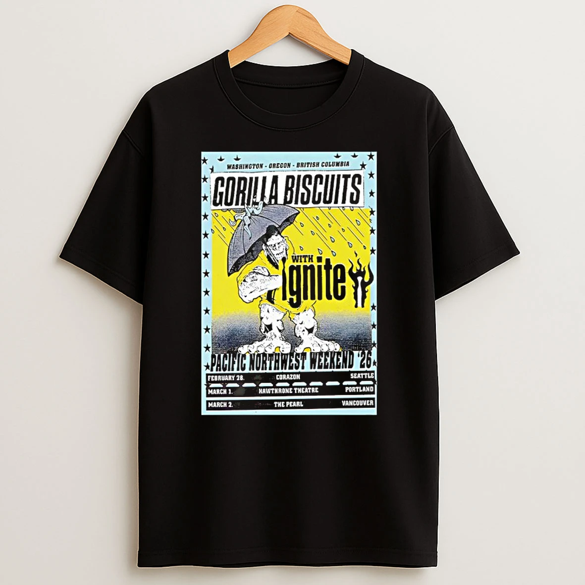 Gorilla Biscuits Pacific Northwest Weekend 2026 Shows T Shirt