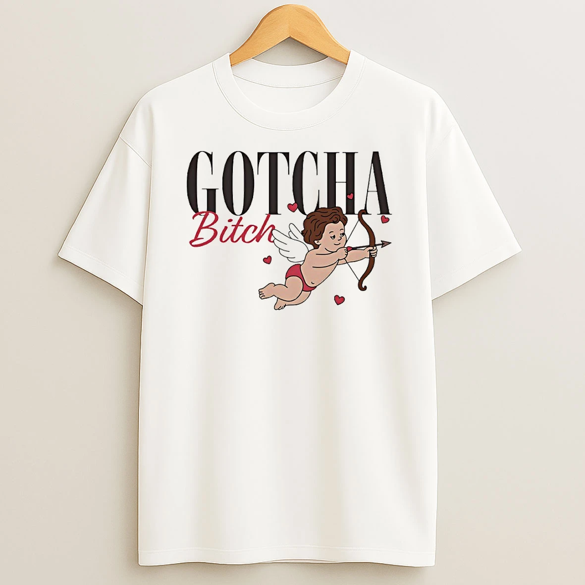 Gotcha Bitch Cupid Circle T Shirt