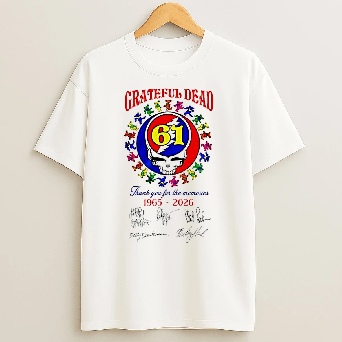 Grateful Dead 61 Years 1965 2026 Thank You For The Memories Signatures T Shirt