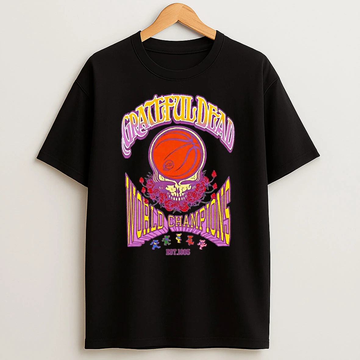 Grateful Dead Lakers Roses Basketball Est 1965 World Champions T Shirt