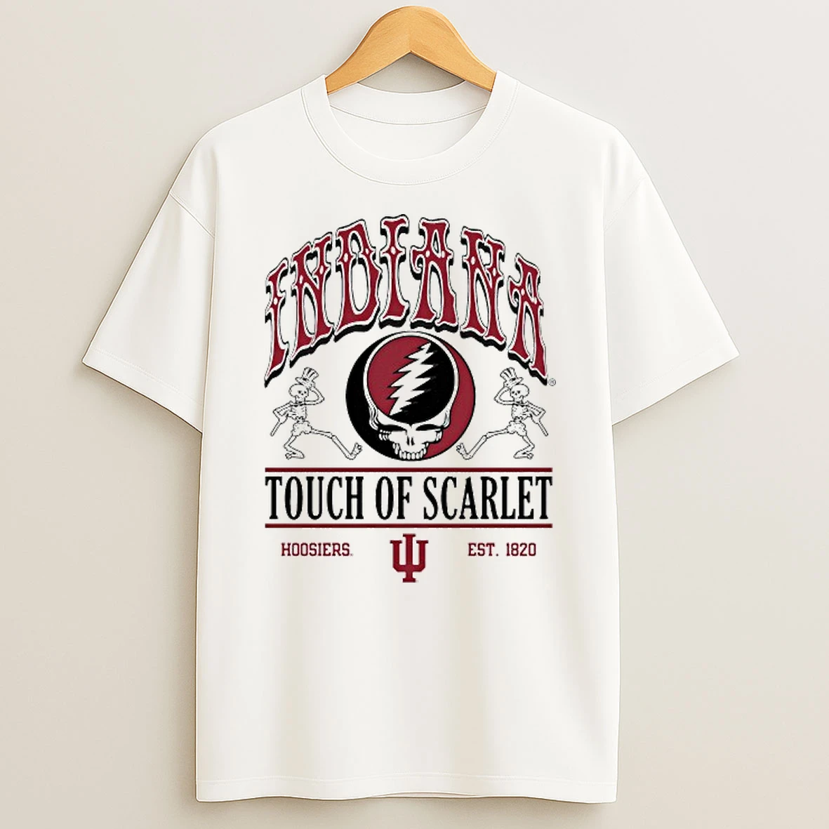 Grateful Dead X Indiana Hoosiers Football Touch Of Scarlet T Shirt