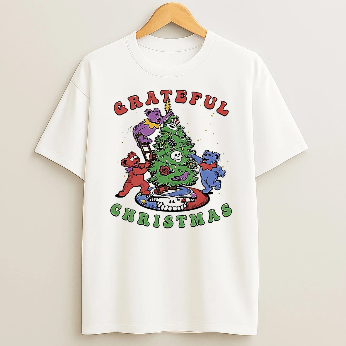 Grateful Dead Bear Christmas Tree T Shirt