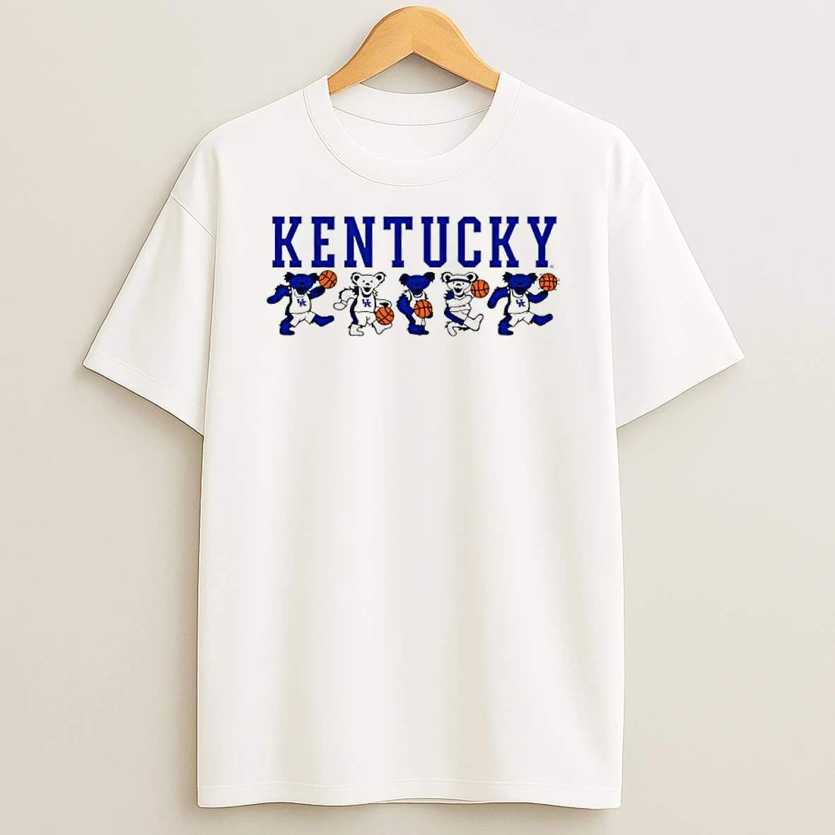 Grateful Dead Dancing Bears Kentucky Wildcats Basketball Logo T Shirt