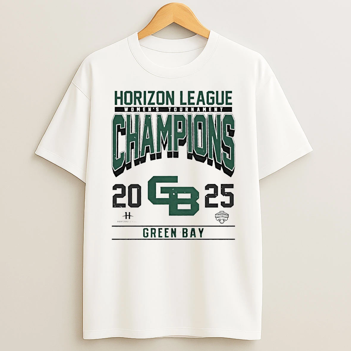 Green Bay 2025 Womens Tournament Horizon League Champions Circle T Shirt
