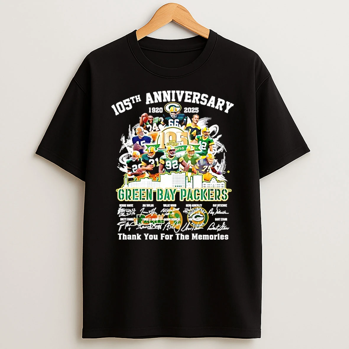 Green Bay Packers 105th Anniversary 1920 2025 Thank You For The Memories T Shirt