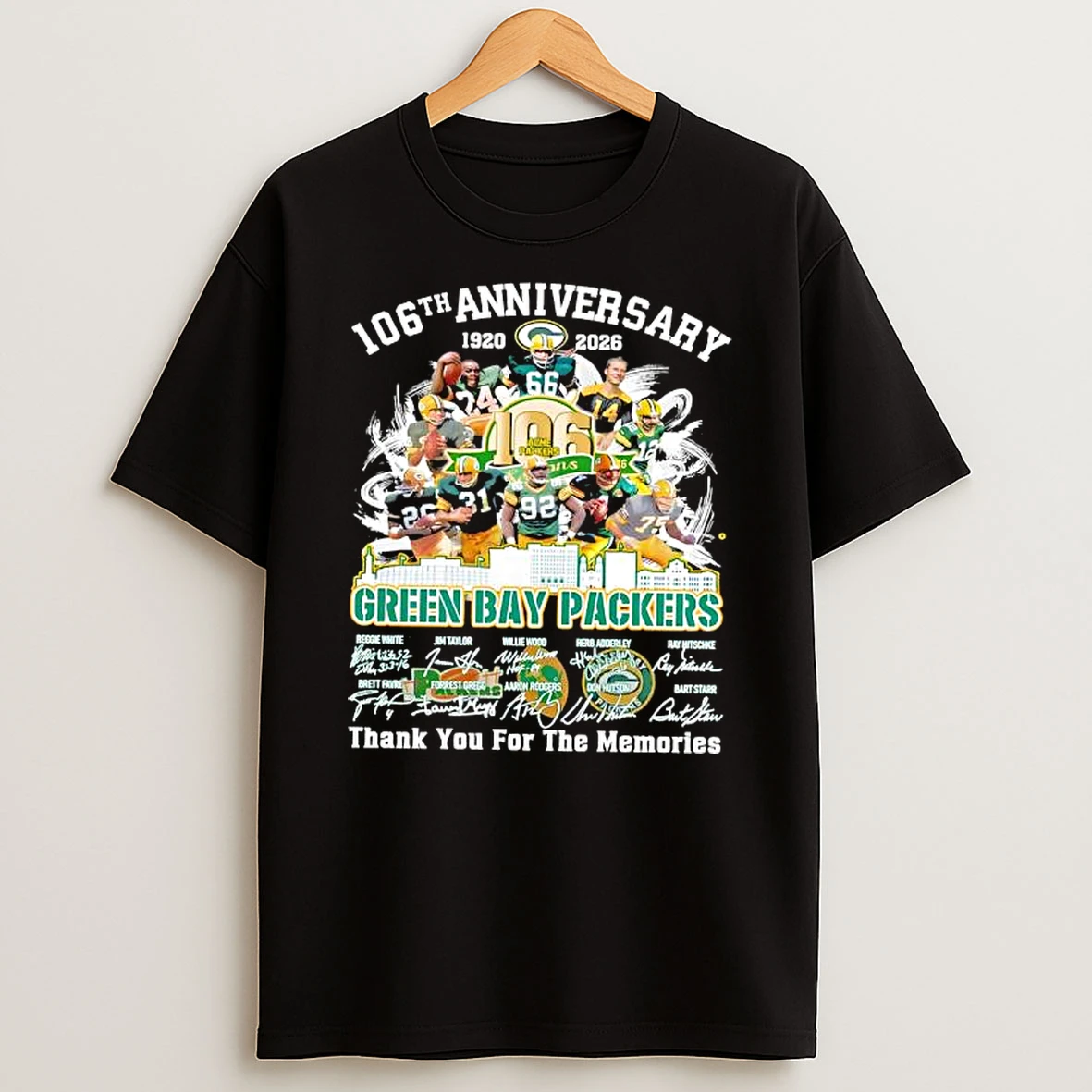 Green Bay Packers 1920 2026 106th Anniversary Thank For The Memories Signatures T Shirt