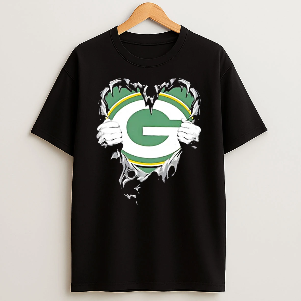 Green Bay Packers Rip The Chest Forever In My Heart T Shirt