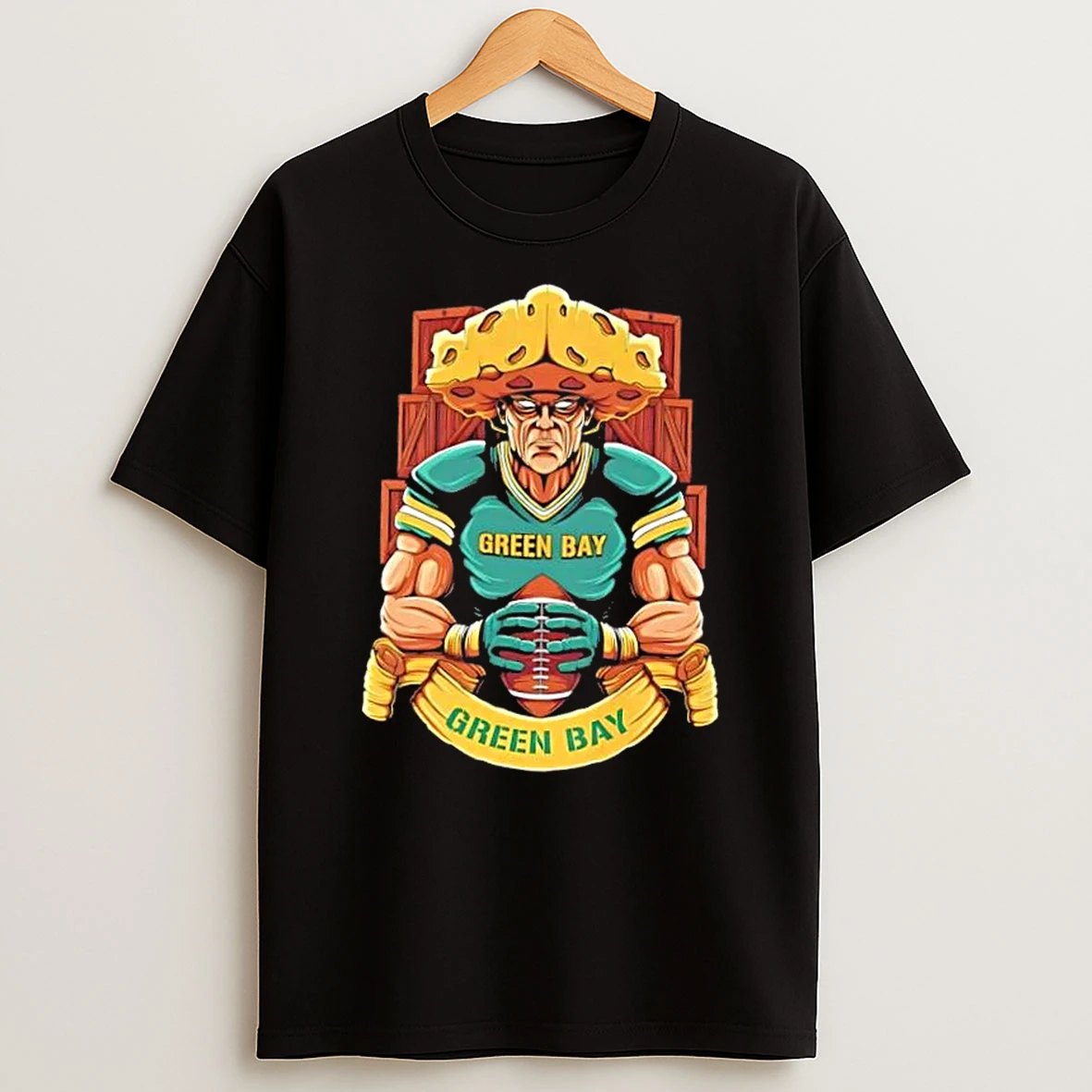 Green Bay Packers Football Mascot Hug The Ball T Shirt
