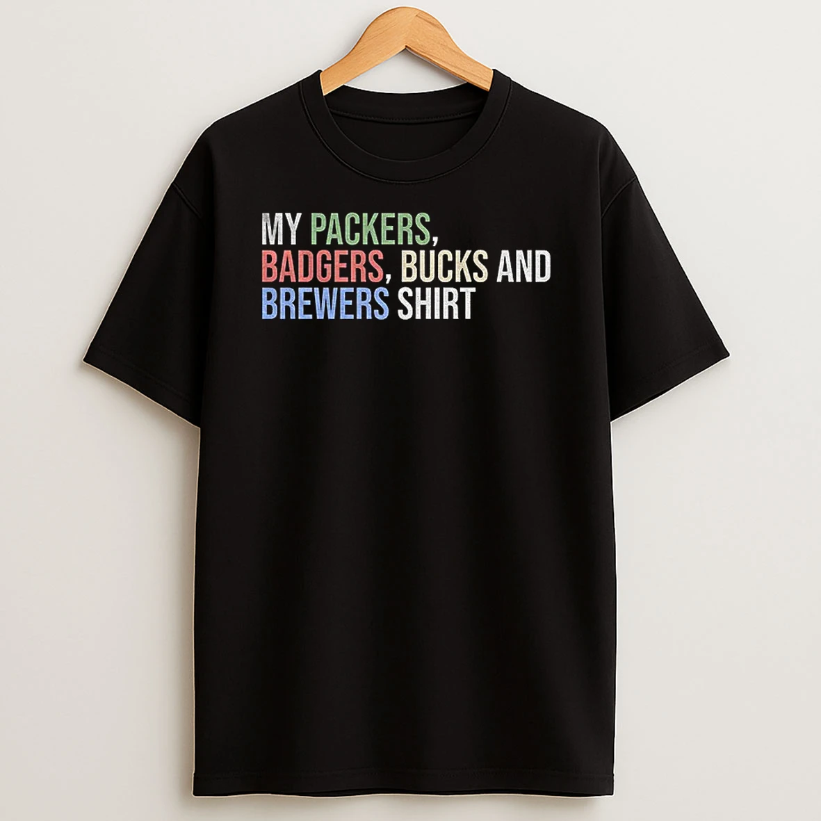 Green Bay Packers My Packers Badgers Bucks And Brewers Football T Shirt
