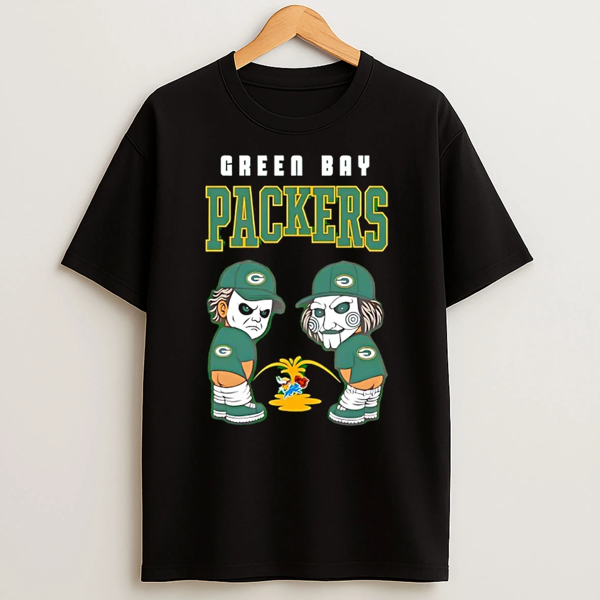 Green Bay Packers X Michael Myers And Billy The Puppet Piss On T Shirt