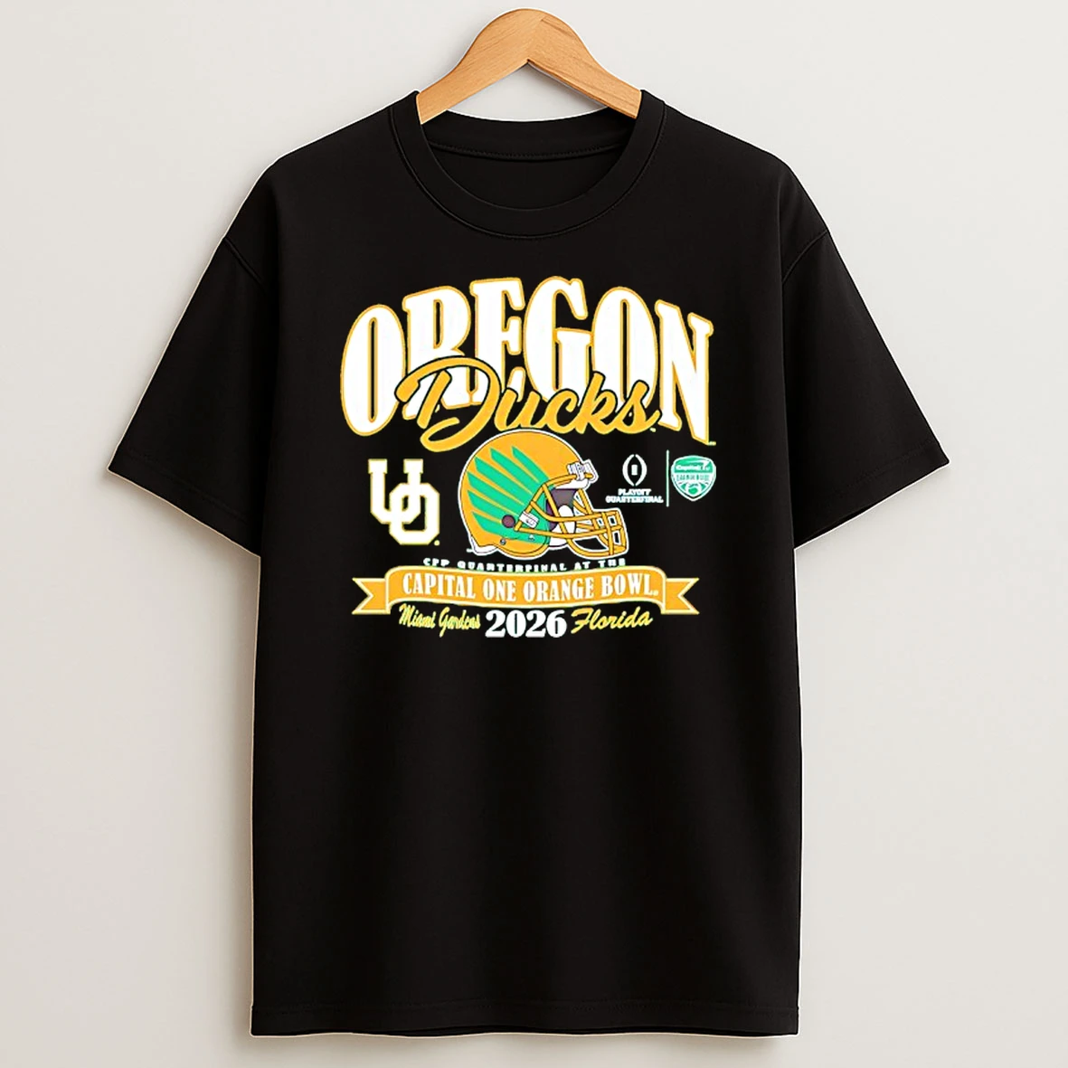 Green Oregon Ducks College Football Playoff 2026 Orange Bowl T Shirt