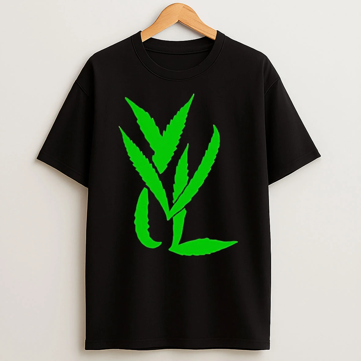 Green On Black T Shirt