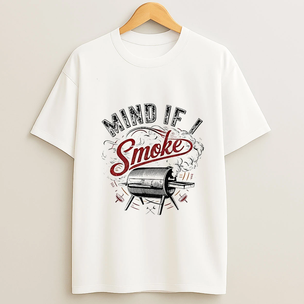 Grill Master Smoker Humor Mind If I Smoke Vintage T Shirt
