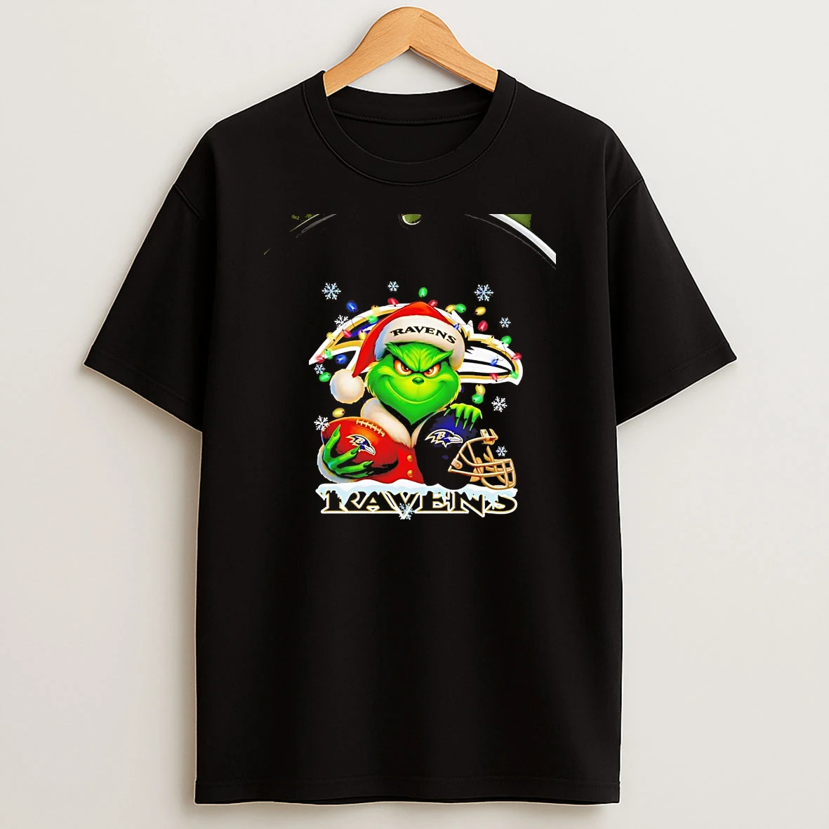 Grinch Baltimore Ravens Christmas Light Chriast T Shirt