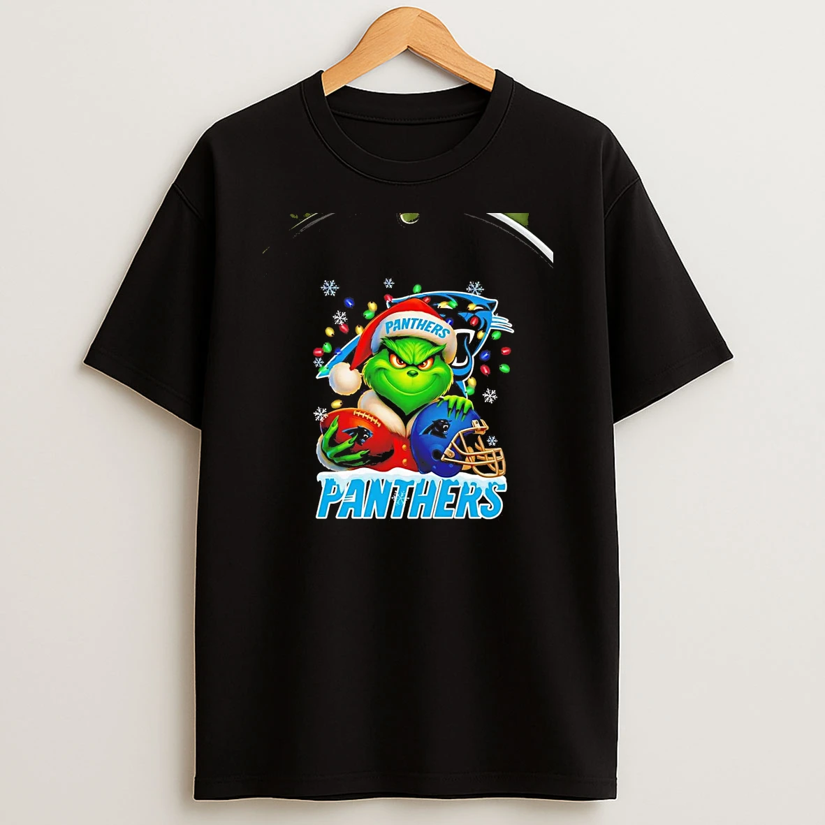 Grinch Carolina Panthers Christmas Light Chriast T Shirt
