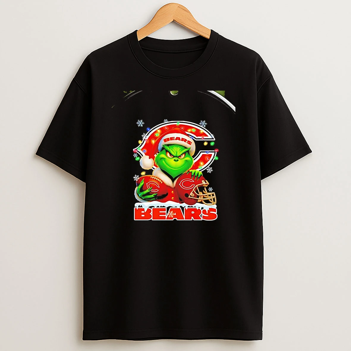 Grinch Chicago Bears Christmas Light Chriast T Shirt