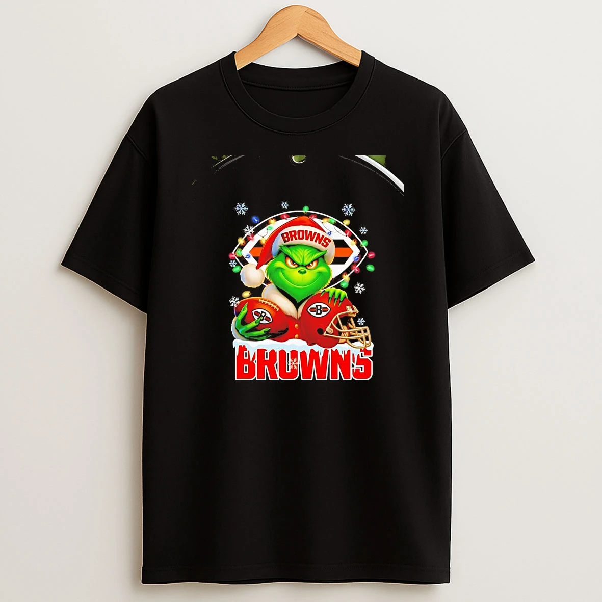 Grinch Cleveland Browns Christmas Light Chriast T Shirt
