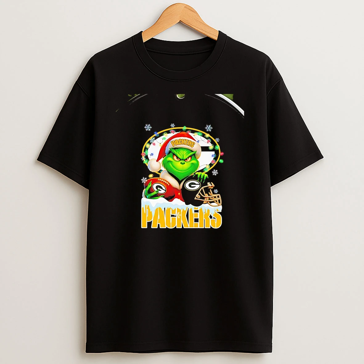 Grinch Green Bay Packers Christmas Light Chriast T Shirt