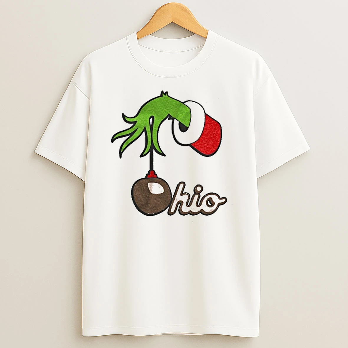 Grinch Hand Holding Ohio T Shirt