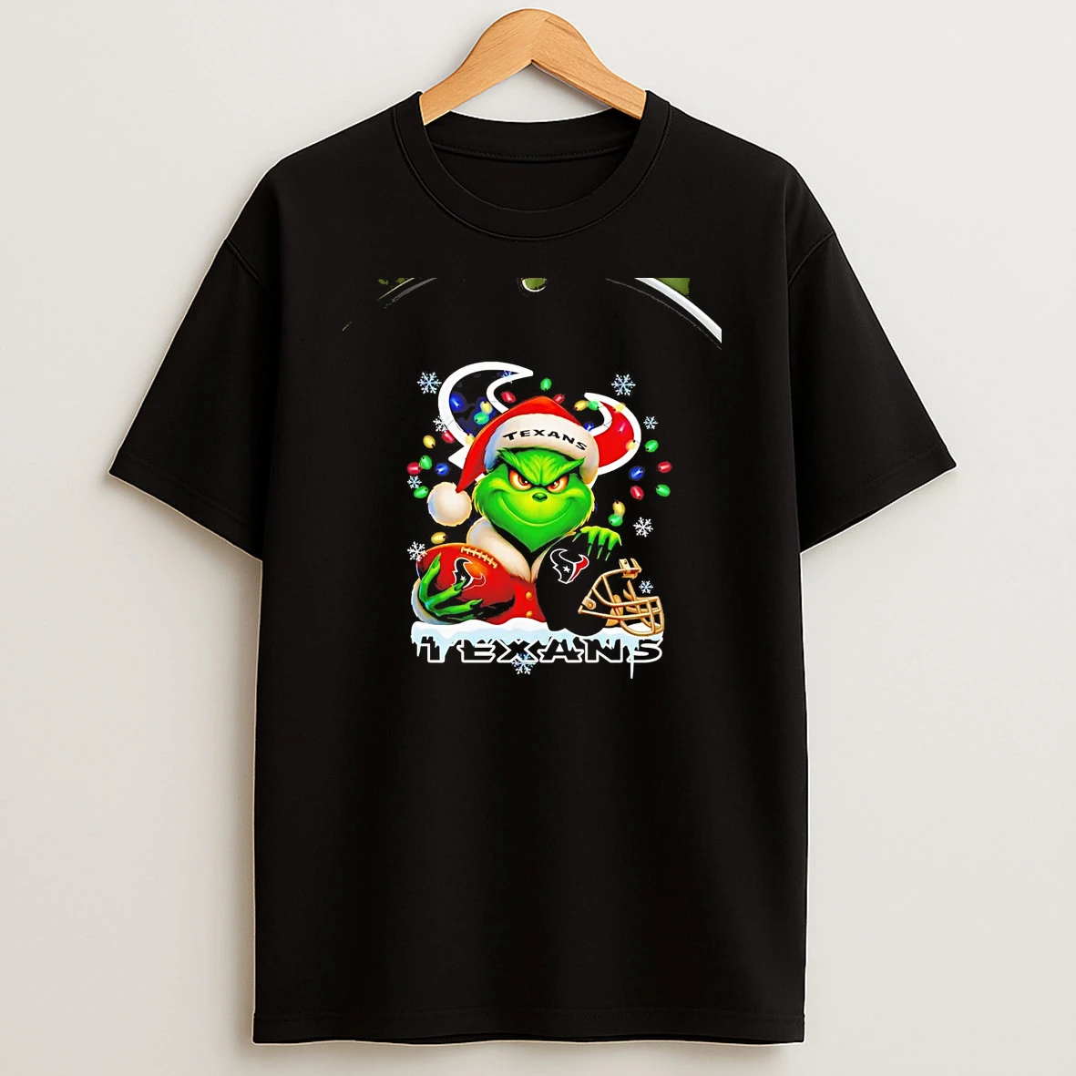 Grinch Houston Texans Christmas Light Chriast T Shirt