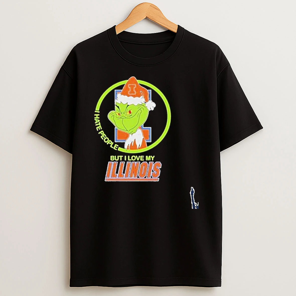 Grinch I Hate People But I Love My Illinois Fighting Illini T Shirt