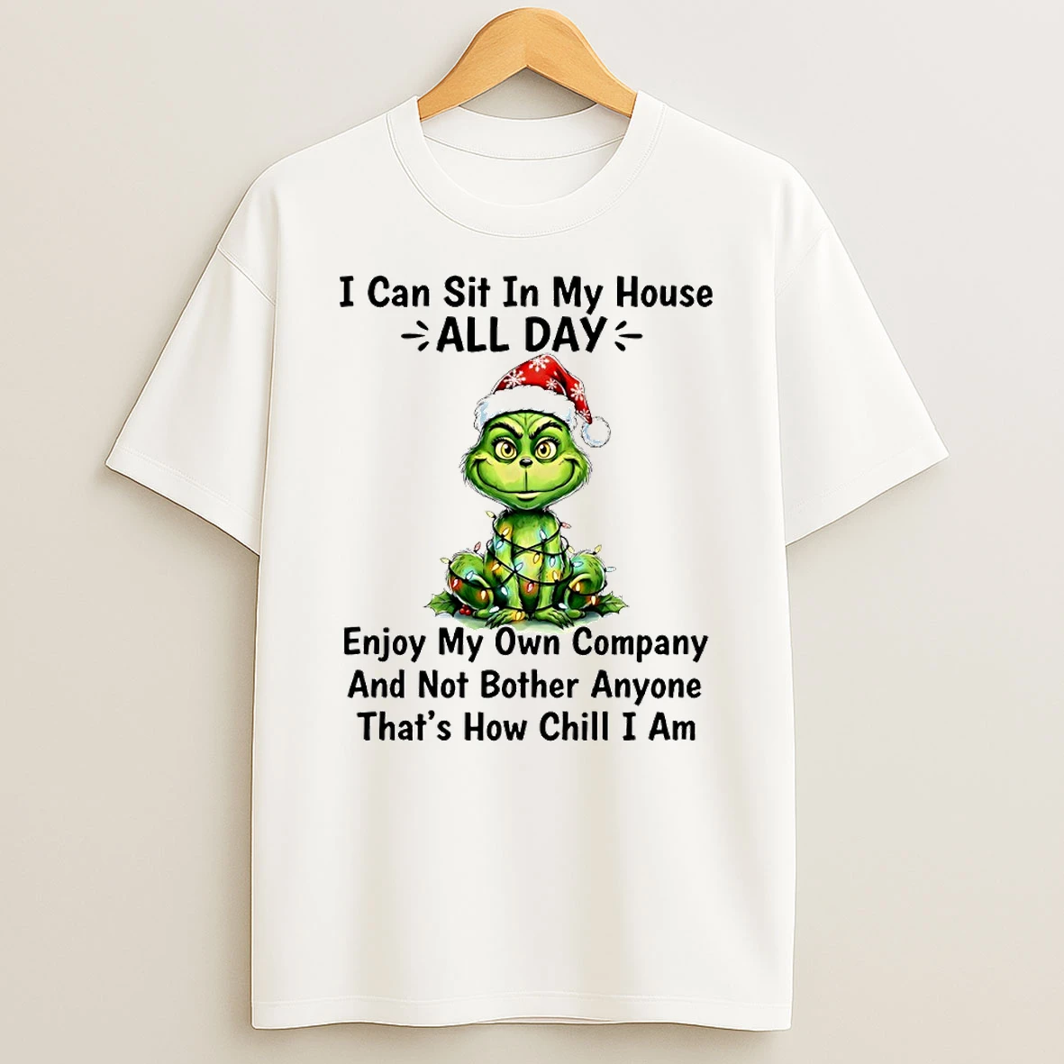 Grinch I Can Sit In My House All Day Enjoy My Own Company Circle T Shirt