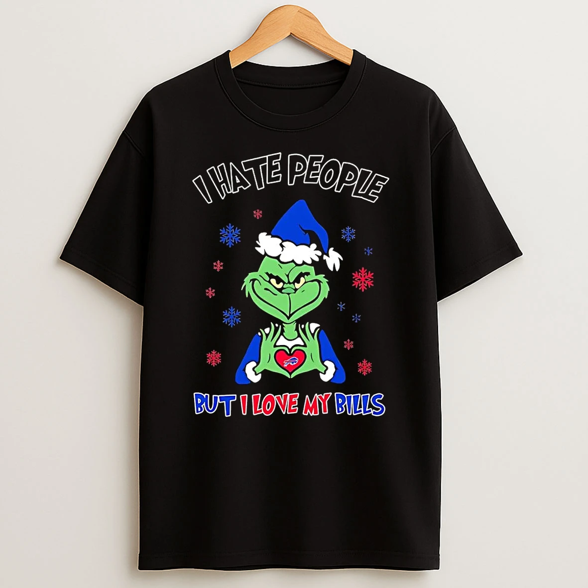 Grinch I Hate People But I Love Buffalo Bills Christmas T Shirt