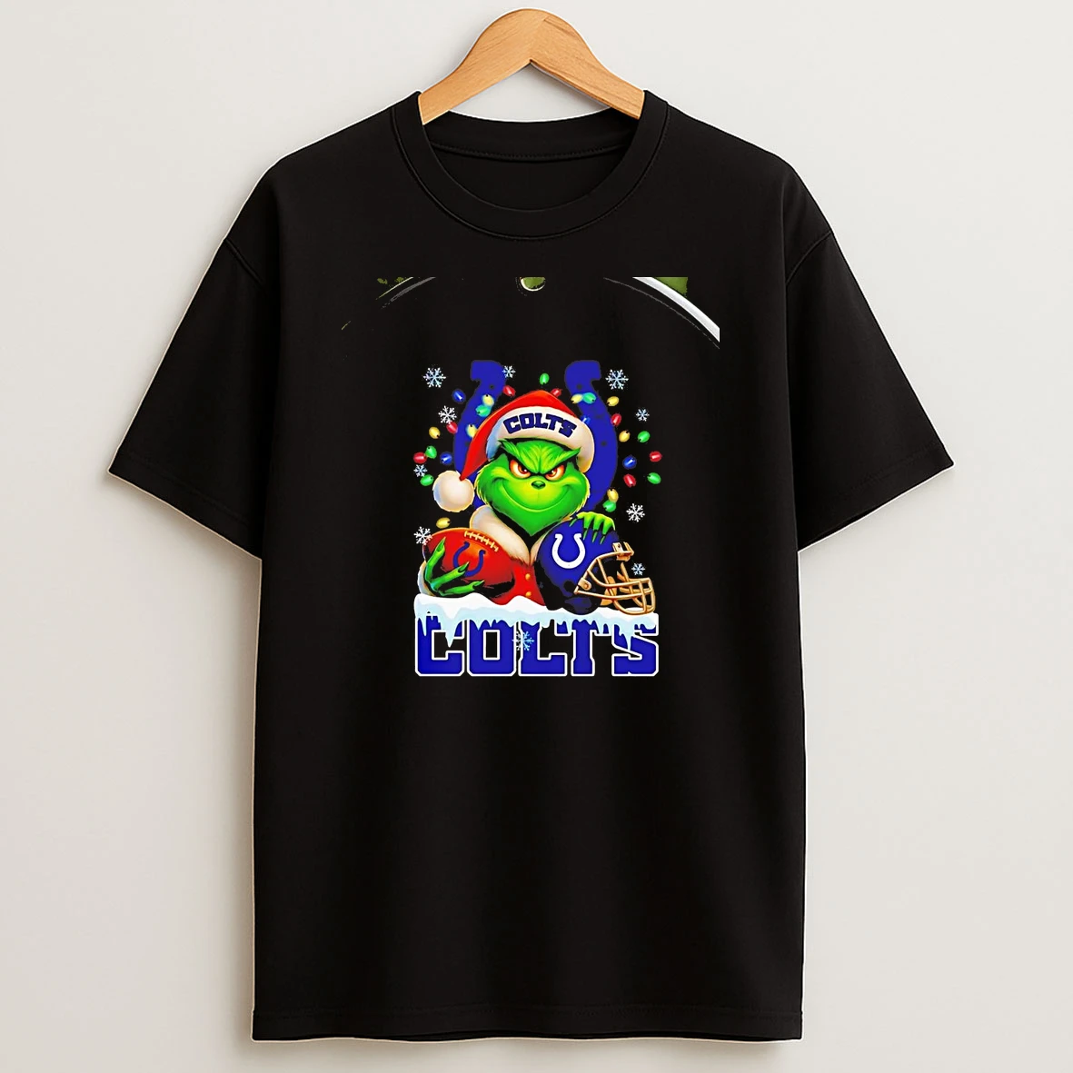 Grinch Indianapolis Colts Christmas Light Chriast T Shirt