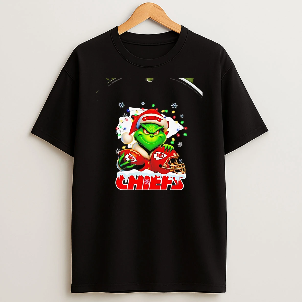 Grinch Kansas City Chiefs Christmas Light Chriast T Shirt