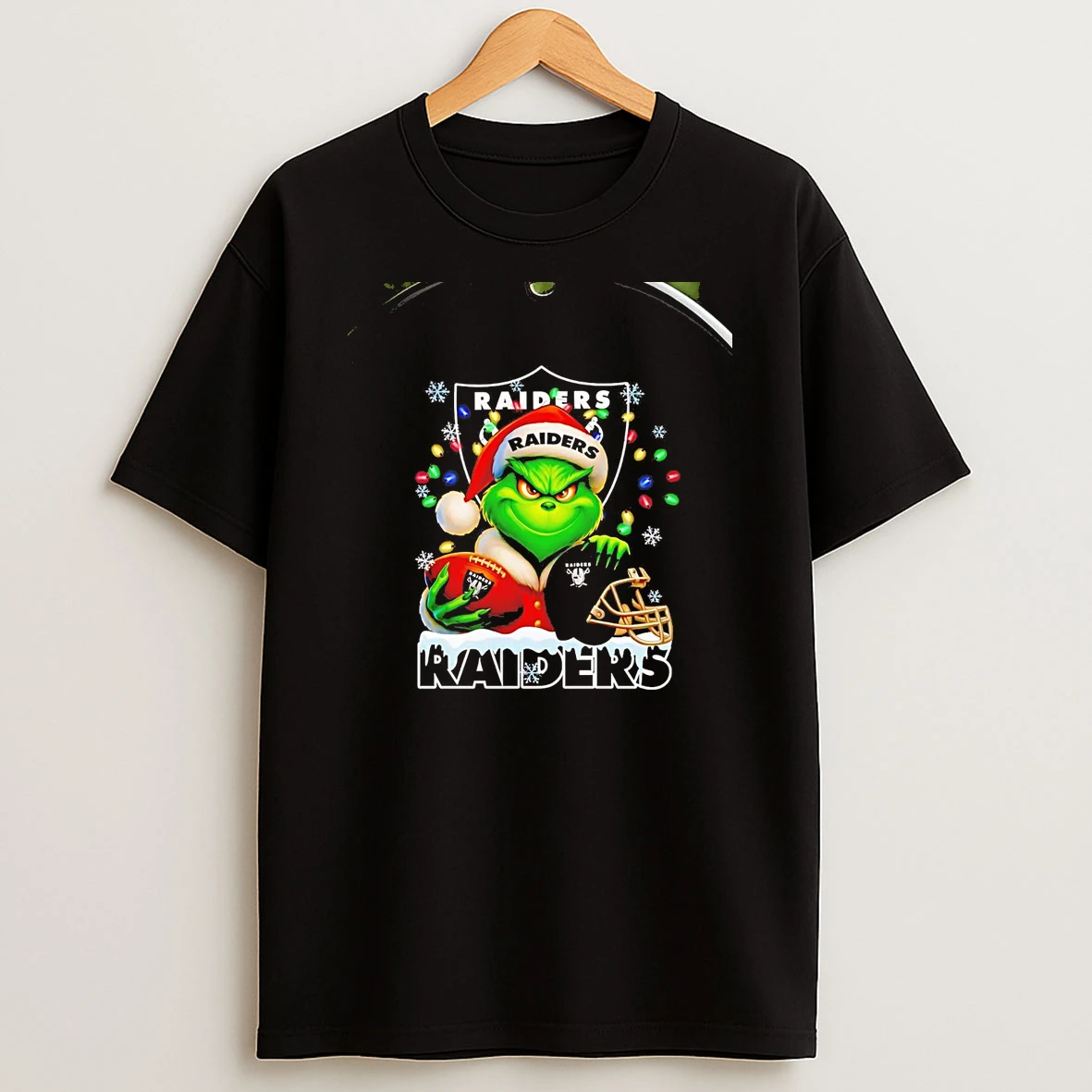 Grinch Las Vegas Raiders Christmas Light Chriast T Shirt