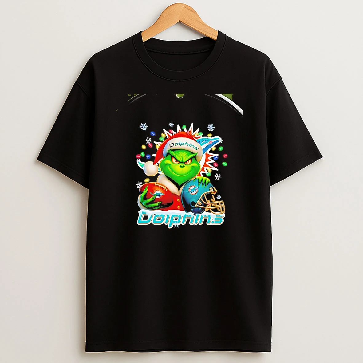 Grinch Miami Dolphins Christmas Light Chriast T Shirt