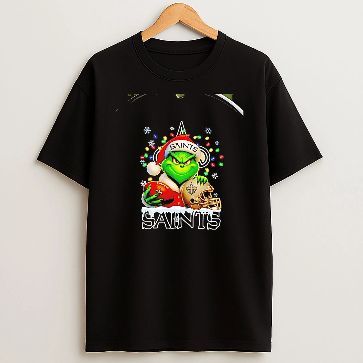 Grinch New Orleans Saints Christmas Light Chriast T Shirt