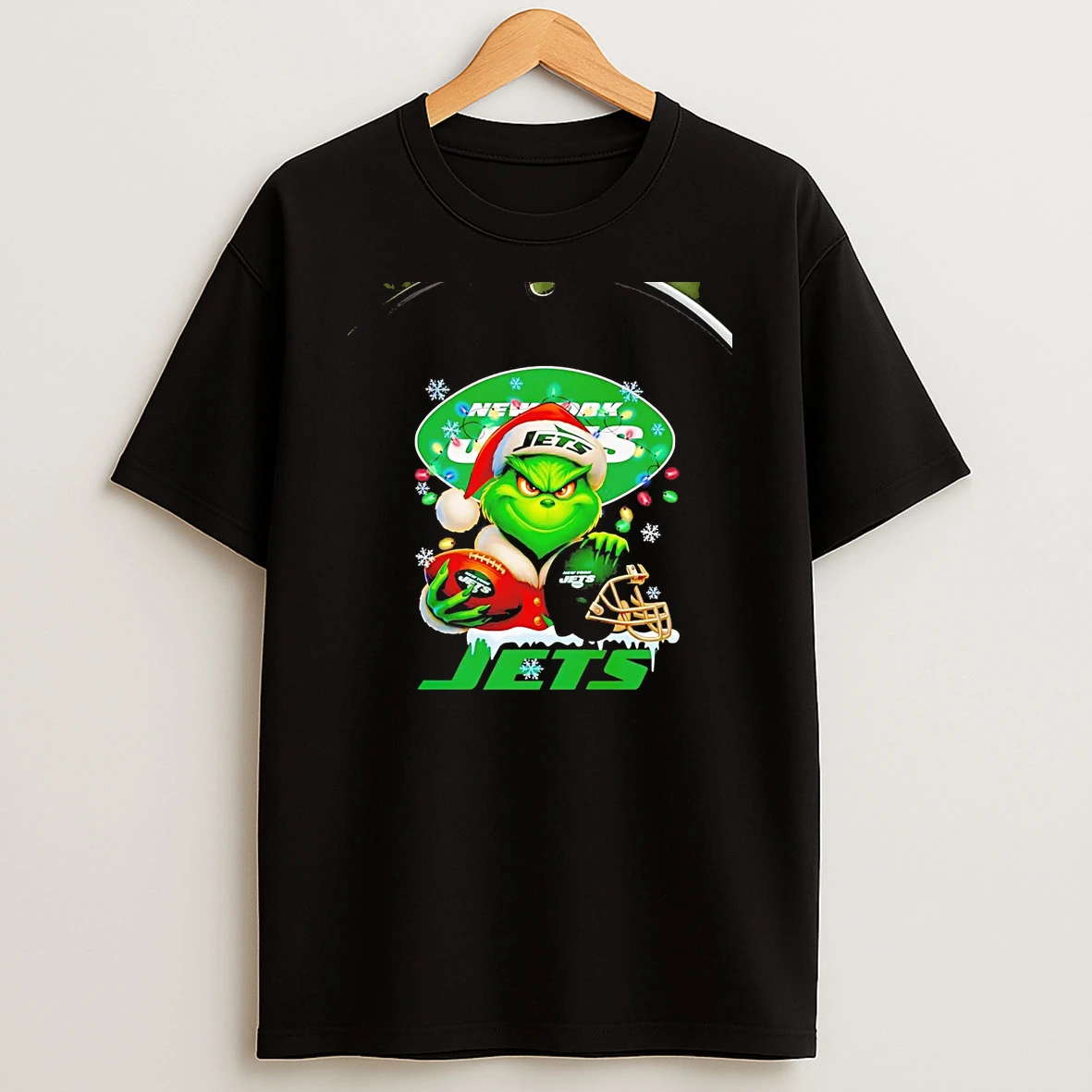 Grinch New York Jets Christmas Light Chriast T Shirt