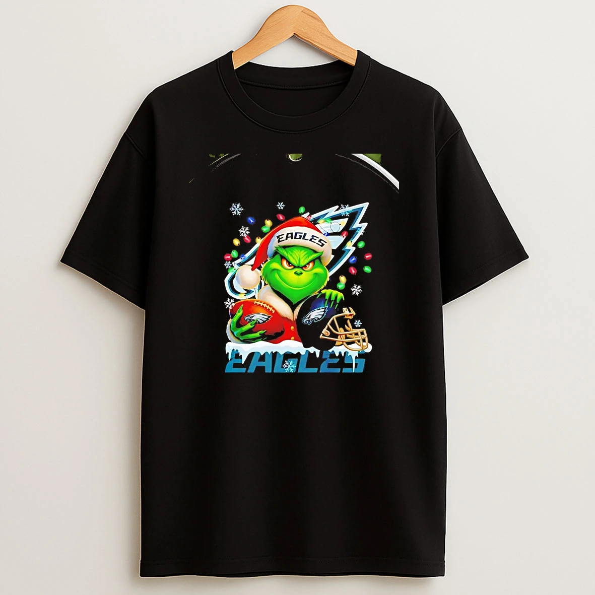 Grinch Philadelphia Eagles Christmas Light Chriast T Shirt