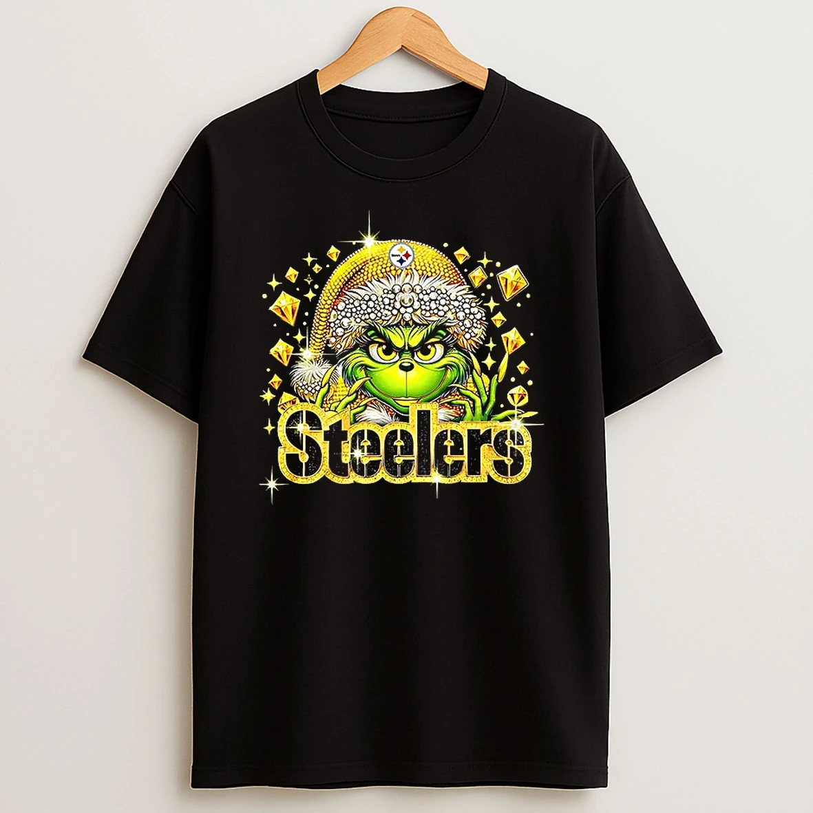 Grinch Rhinestone Pittsburgh Steelers T Shirt