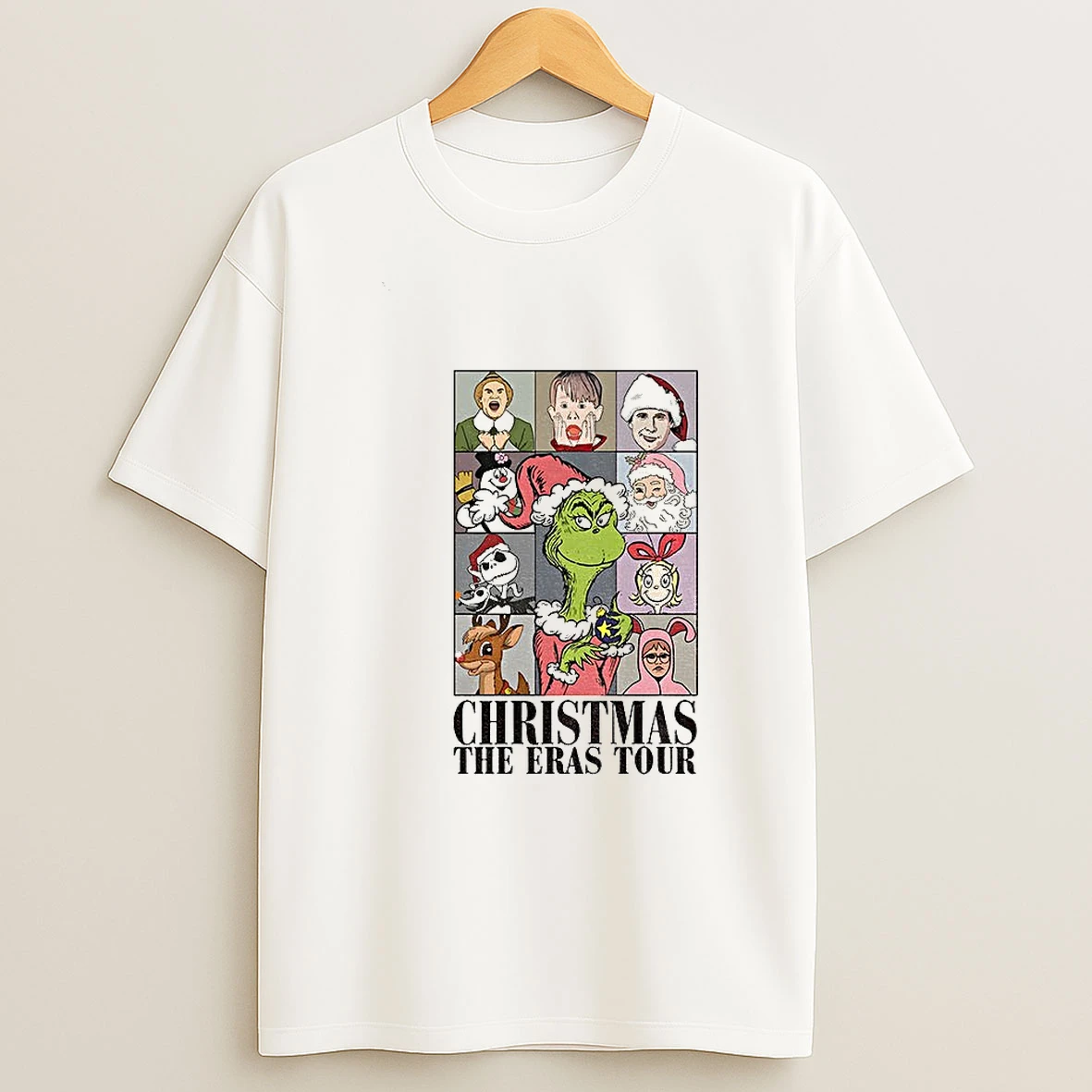 Grinch Santa Hat Buddy The Elf Home Alone Christmas The Eras Tour 2025 T Shirt