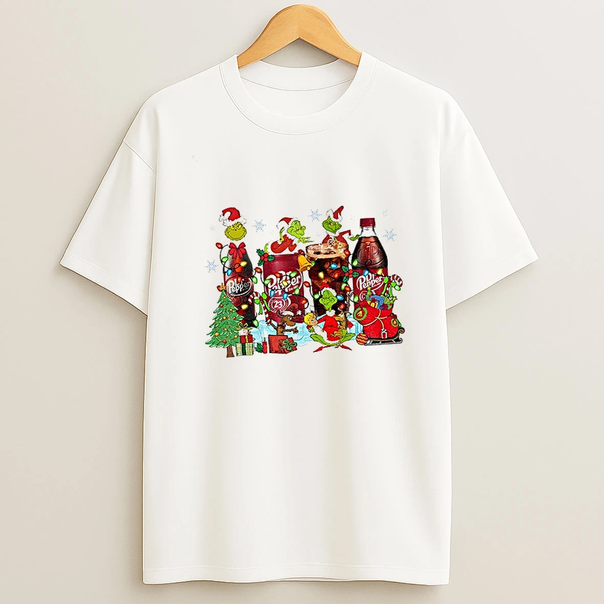 Grinch Santa Hat Dr Pepper Est 1885 Tis The Season Christmas T Shirt
