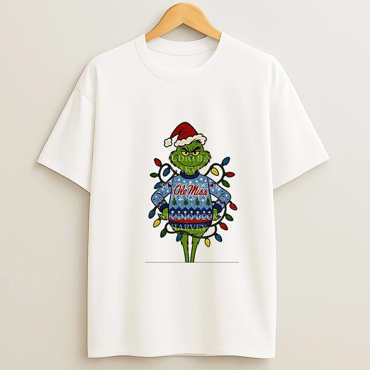 Grinch Santa Hat Ole Miss Rebels Football Christmas 2025 T Shirt