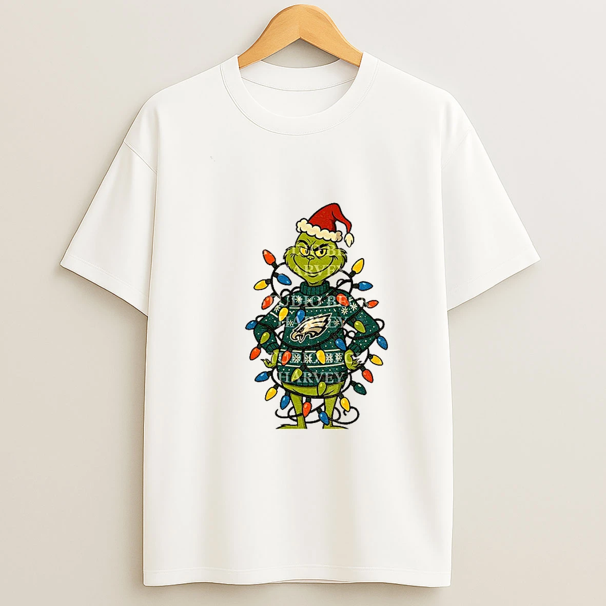 Grinch Santa Hat Philadelphia Eagles Football Nfl Christmas 2025 T Shirt