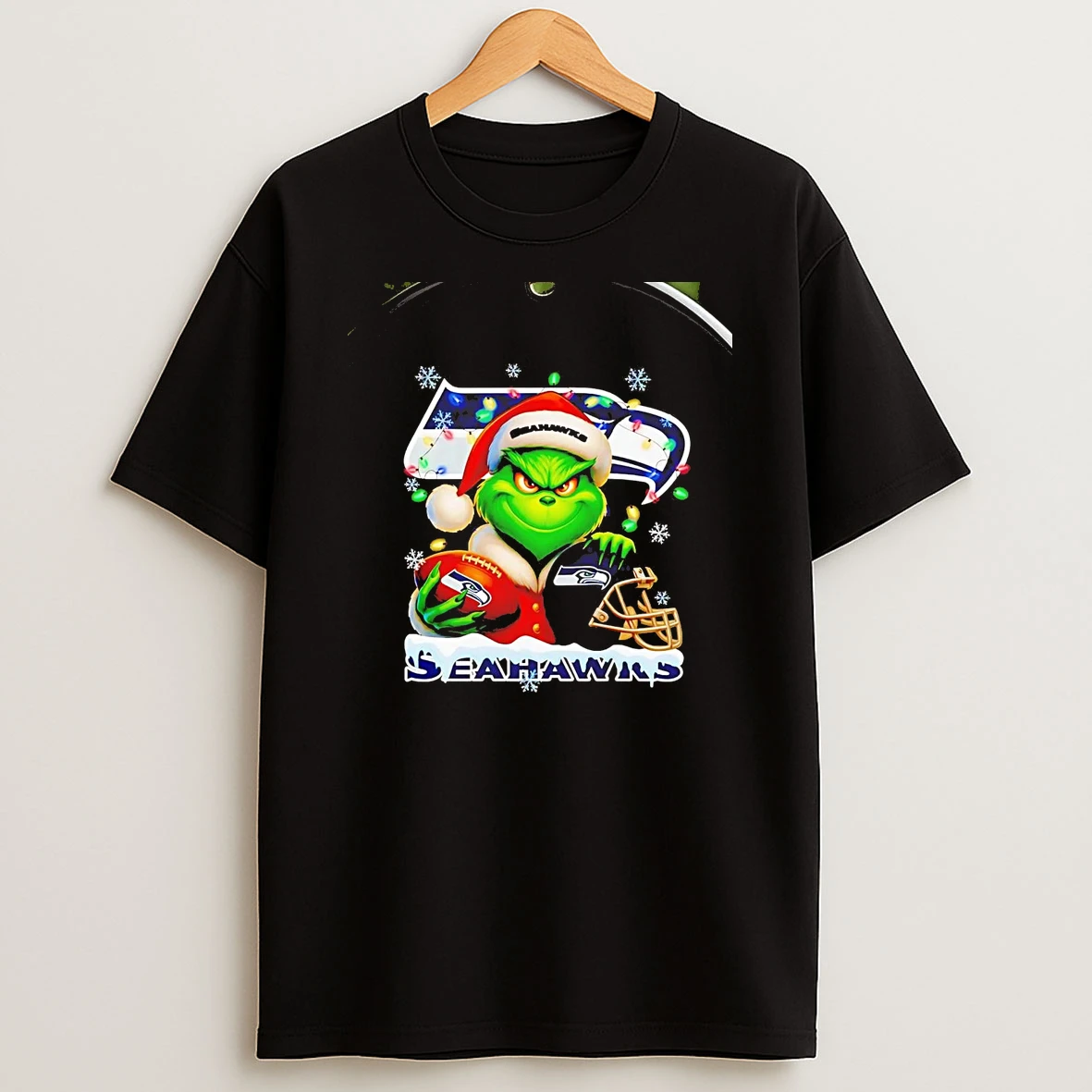 Grinch Seattle Seahawks Christmas Light Chriast T Shirt