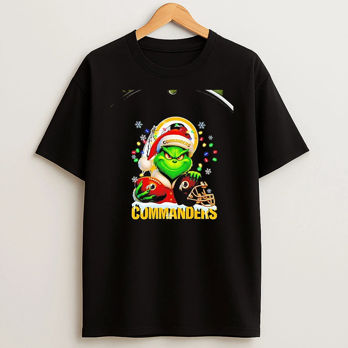 Grinch Washington Commanders Christmas Light Chriast T Shirt